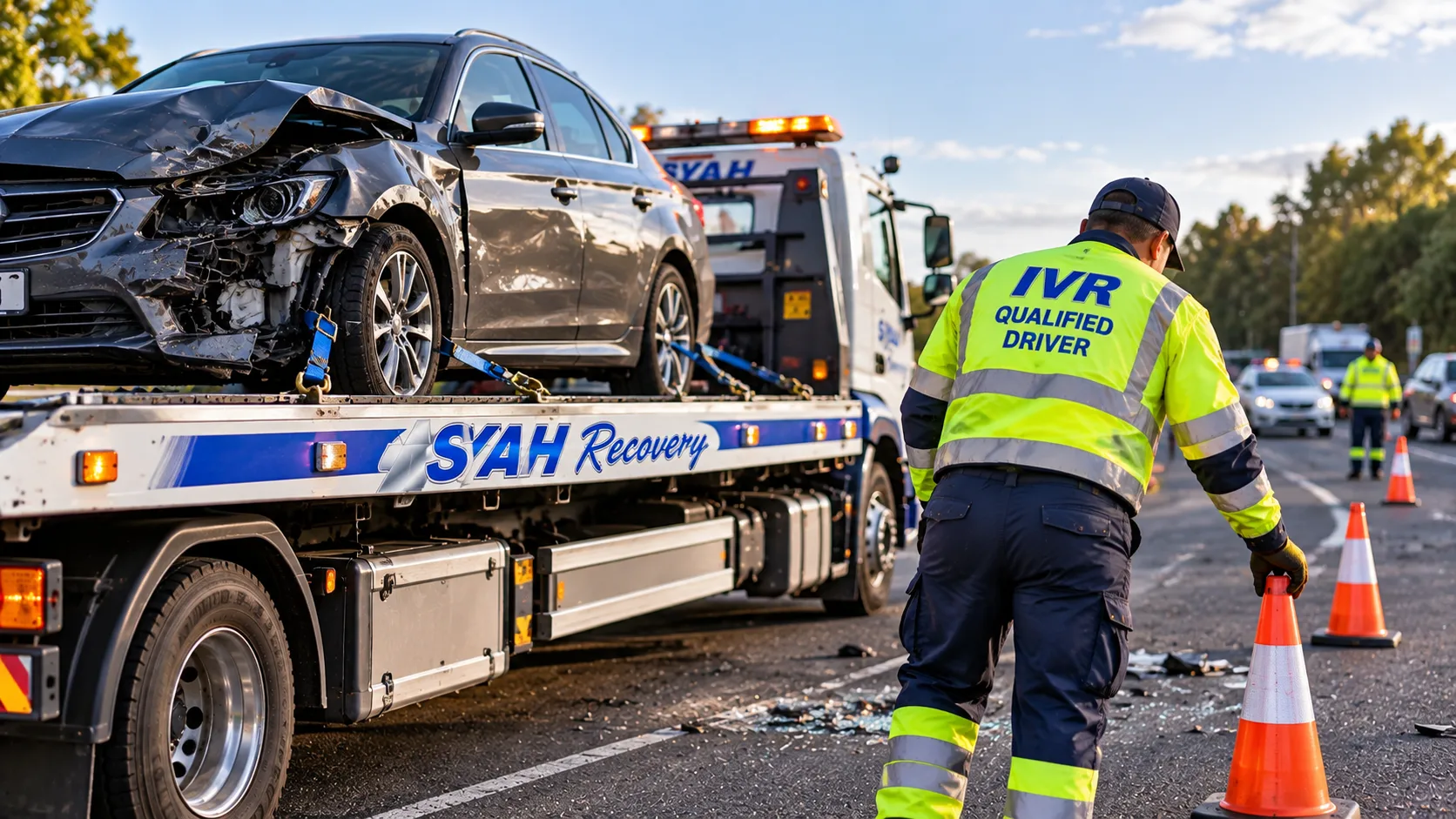 IVR qualified driver making an accident scene safe
